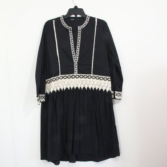 Devotion Twins Black Dress Small Women New Sleeves Crochet Lace Iokasti - Picture 1 of 9